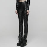 Punk Woven-Cross Leggings
