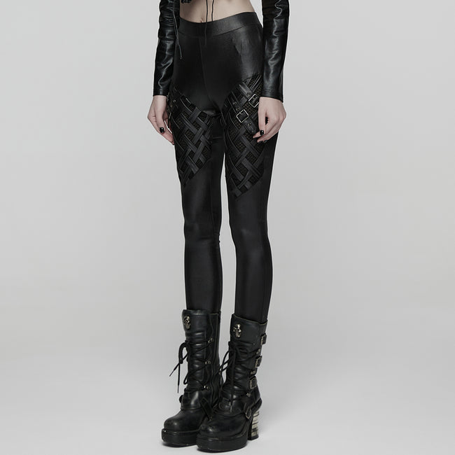 Punk Woven-Cross Leggings