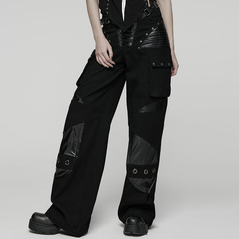 Punk Low-waist Wide-Leg Pants
