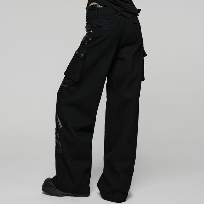 Punk Low-waist Wide-Leg Pants
