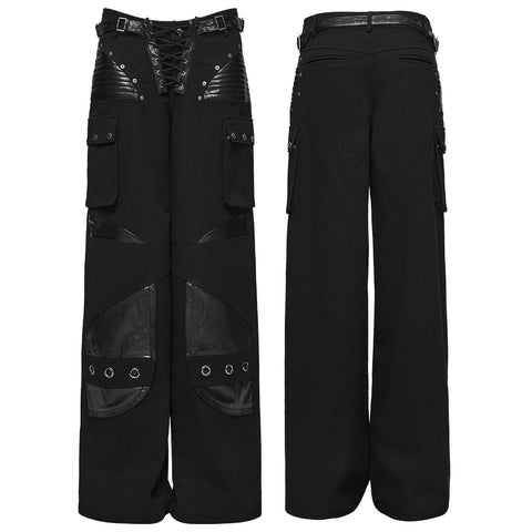 Punk Low-waist Wide-Leg Pants