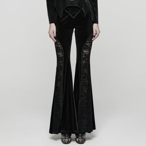 Goth Velvet Flared Trousers