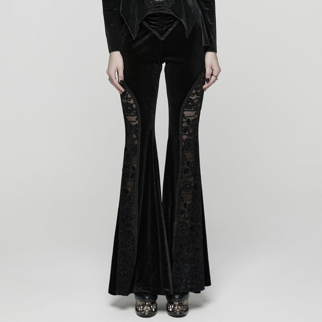 Goth Velvet Flared Trousers