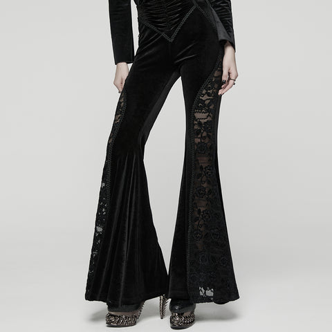 Goth Velvet Flared Trousers