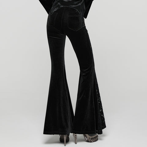 Goth Velvet Flared Trousers