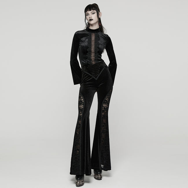 Goth Velvet Flared Trousers