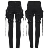 Punk Detachable Leg Pockets Leggings