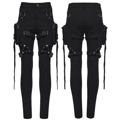 Punk Detachable Leg Pockets Leggings