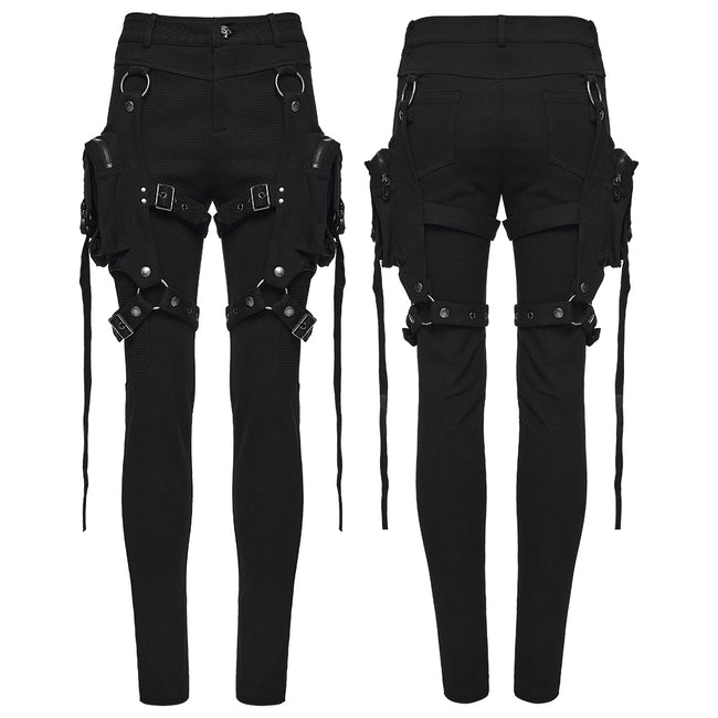 Punk Detachable Leg Pockets Leggings