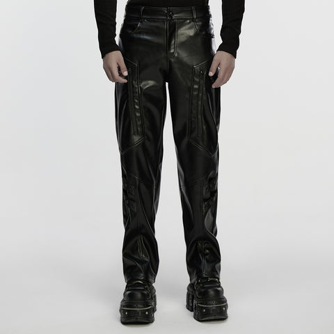 Cyberpunk straight leather pants