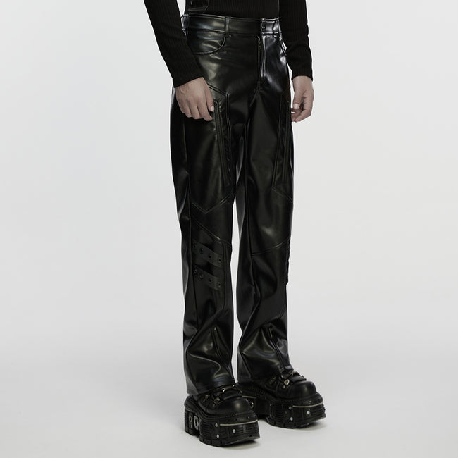 Cyberpunk straight leather pants