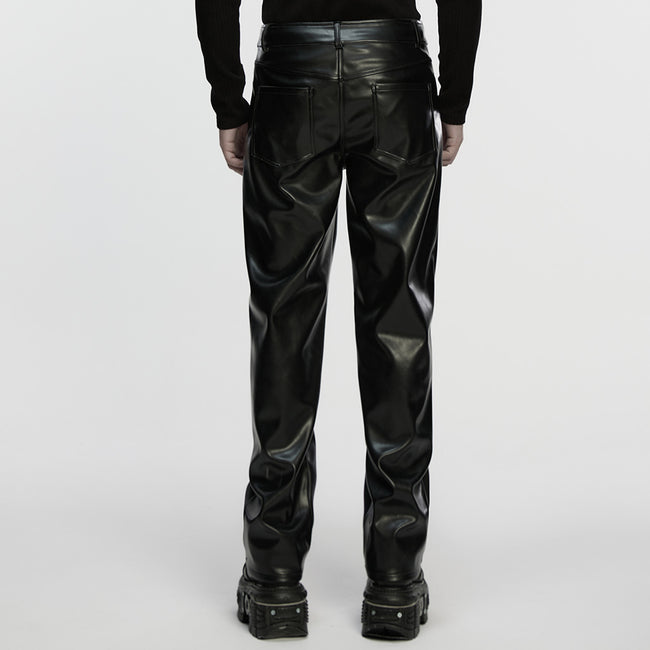 Cyberpunk straight leather pants