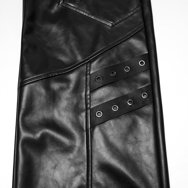 Cyberpunk straight leather pants