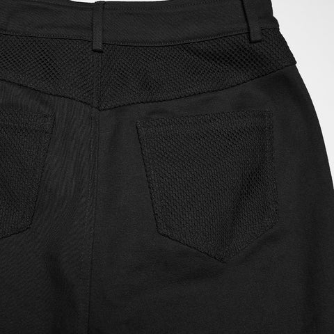 Punk mesh flared pants
