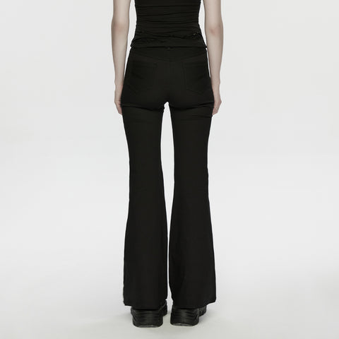 Punk mesh flared pants