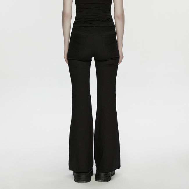 Punk mesh flared pants