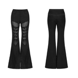 Punk mesh flared pants
