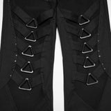 Punk mesh flared pants
