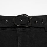 Punk tattered denim pants