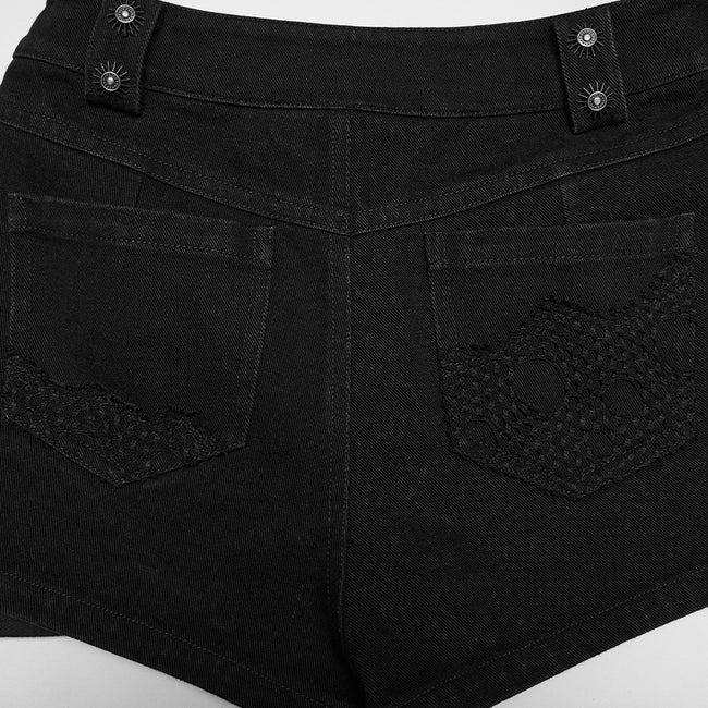 Punk denim tattered shorts