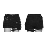 Punk denim tattered shorts