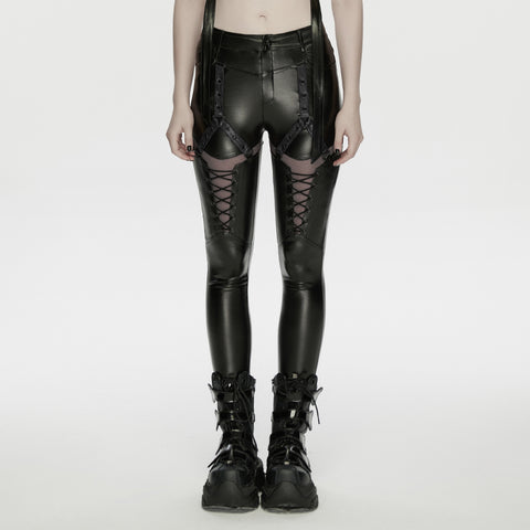 Cyberpunk leather leggings
