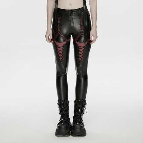 Cyberpunk leather leggings