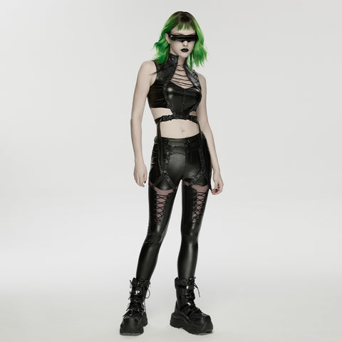 Cyberpunk leather leggings