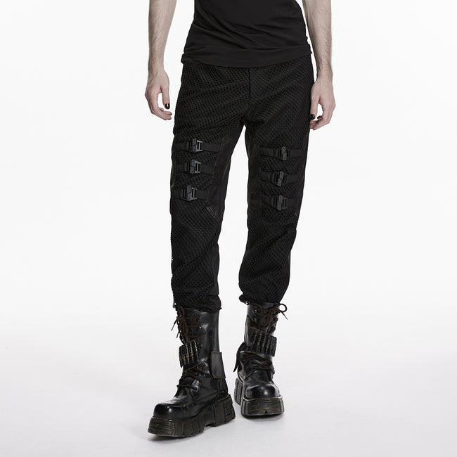 Punk minimalist buckle pants