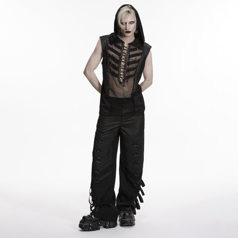 Punk dark wide leg pants
