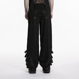 Punk dark wide leg pants