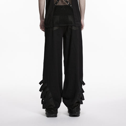 Punk dark wide leg pants