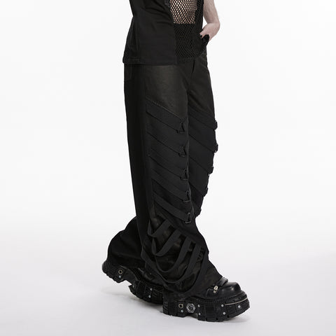 Punk dark wide leg pants