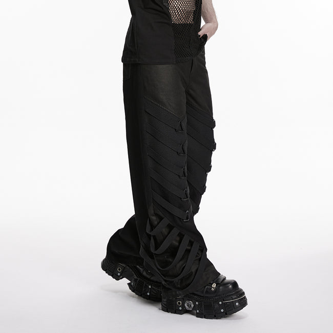 Punk dark wide leg pants