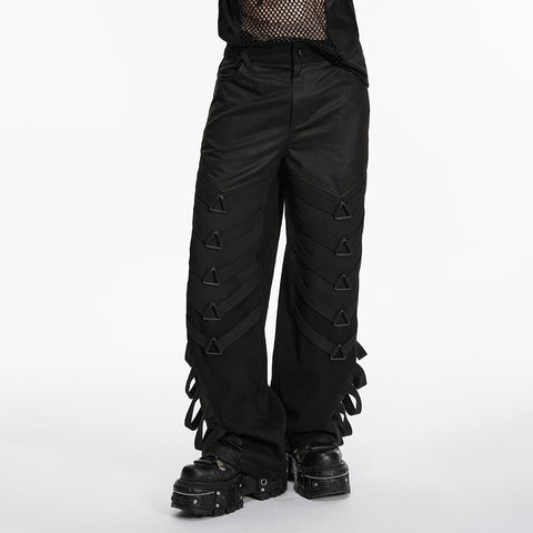 Punk dark wide leg pants