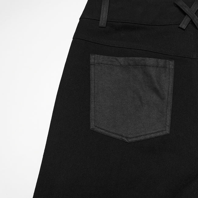 Punk dark wide leg pants