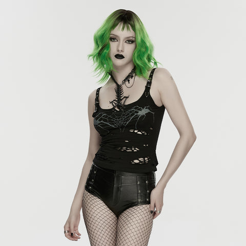 Punk metal hot shorts for women