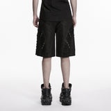 Punk personalized suede shorts