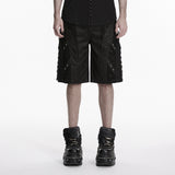 Punk personalized suede shorts