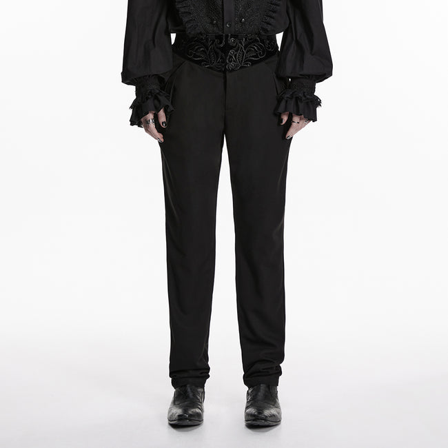 Goth Plant Embroidered Pants
