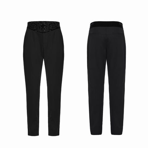 Goth Plant Embroidered Pants