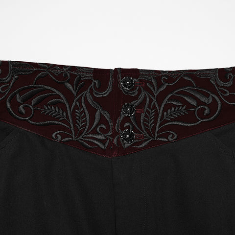 Goth Plant Embroidered Pants