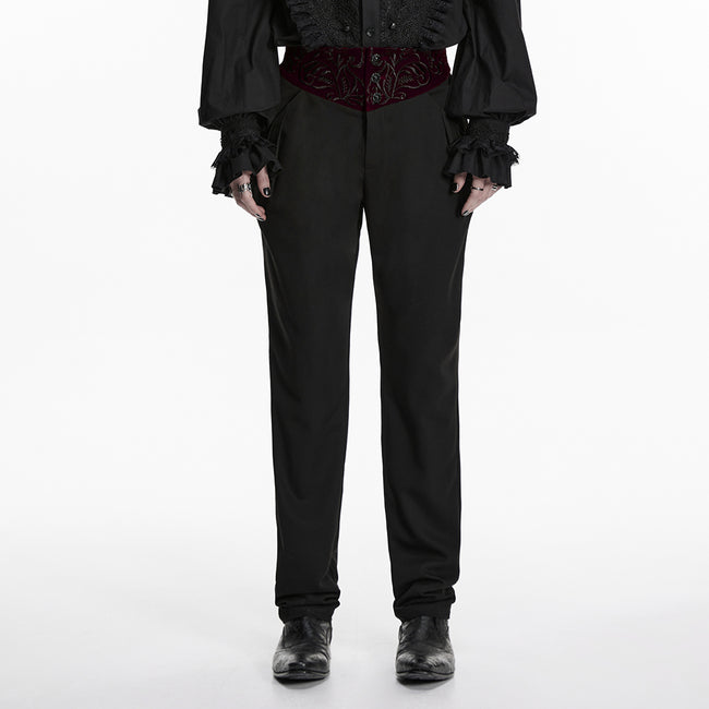 Goth Plant Embroidered Pants