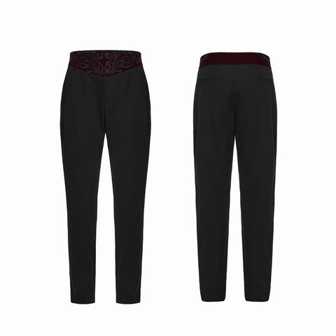 Goth Plant Embroidered Pants
