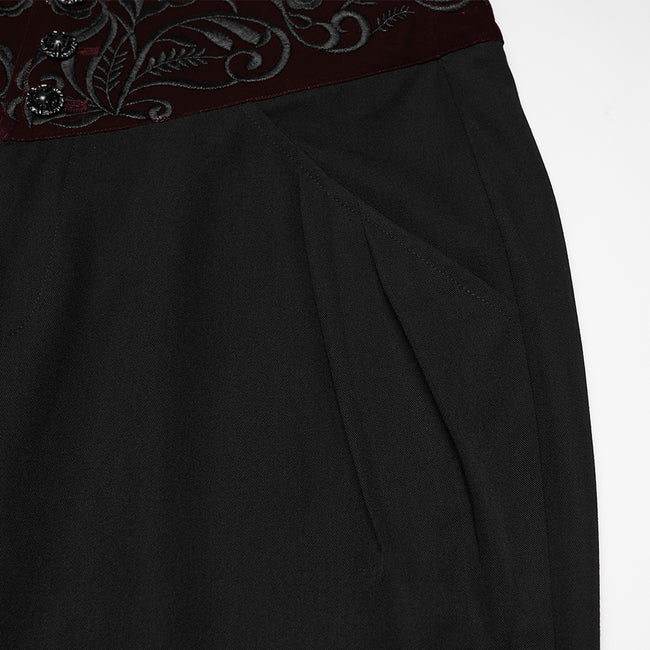 Goth Plant Embroidered Pants