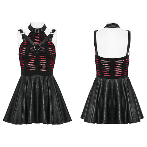 Goth sexy cut spider web dress