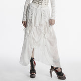 Goth asymmetric chiffon skirt