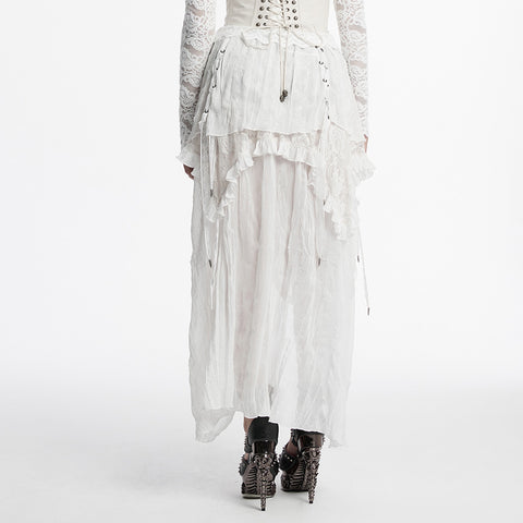 Goth asymmetric chiffon skirt