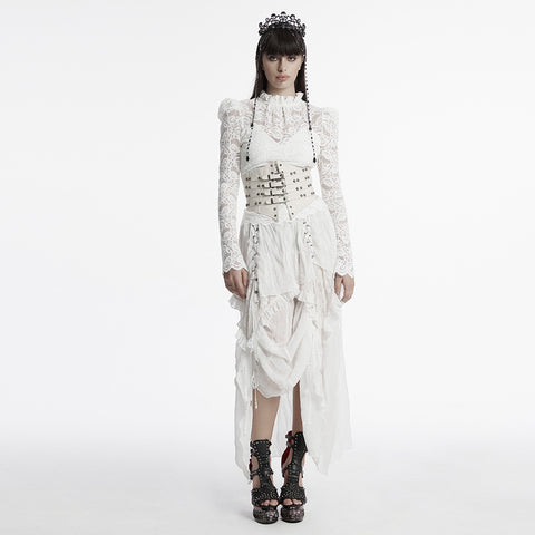 Goth asymmetric chiffon skirt