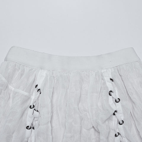Goth asymmetric chiffon skirt